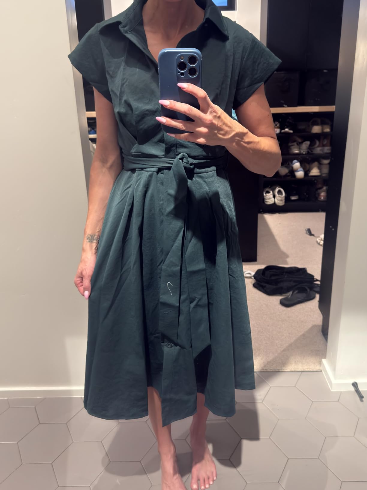 GRACE KARIN Womens Summer Work Business Casual Midi Shirt Dresses customer photo 1