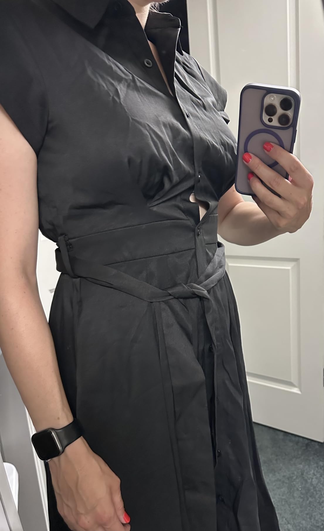 GRACE KARIN Womens Summer Work Business Casual Midi Shirt Dresses customer photo 2