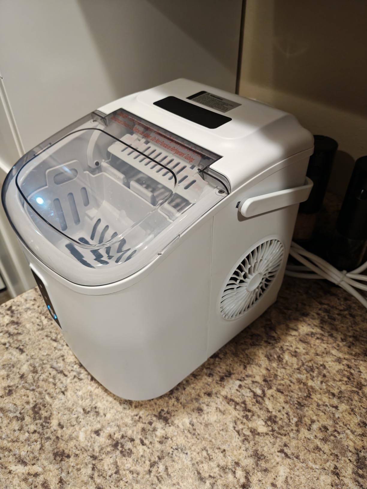 EUHOMY Nugget Ice Maker Countertop with Handle, 38lbs Daily Sonic Ice customer photo 2