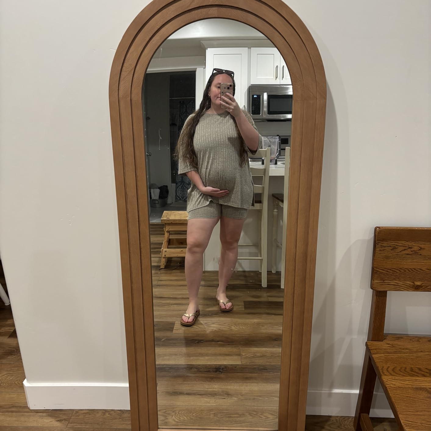 Ekouaer Maternity Sets Two Piece Outfits Ribbed Pregnancy Loungewear customer photo 1
