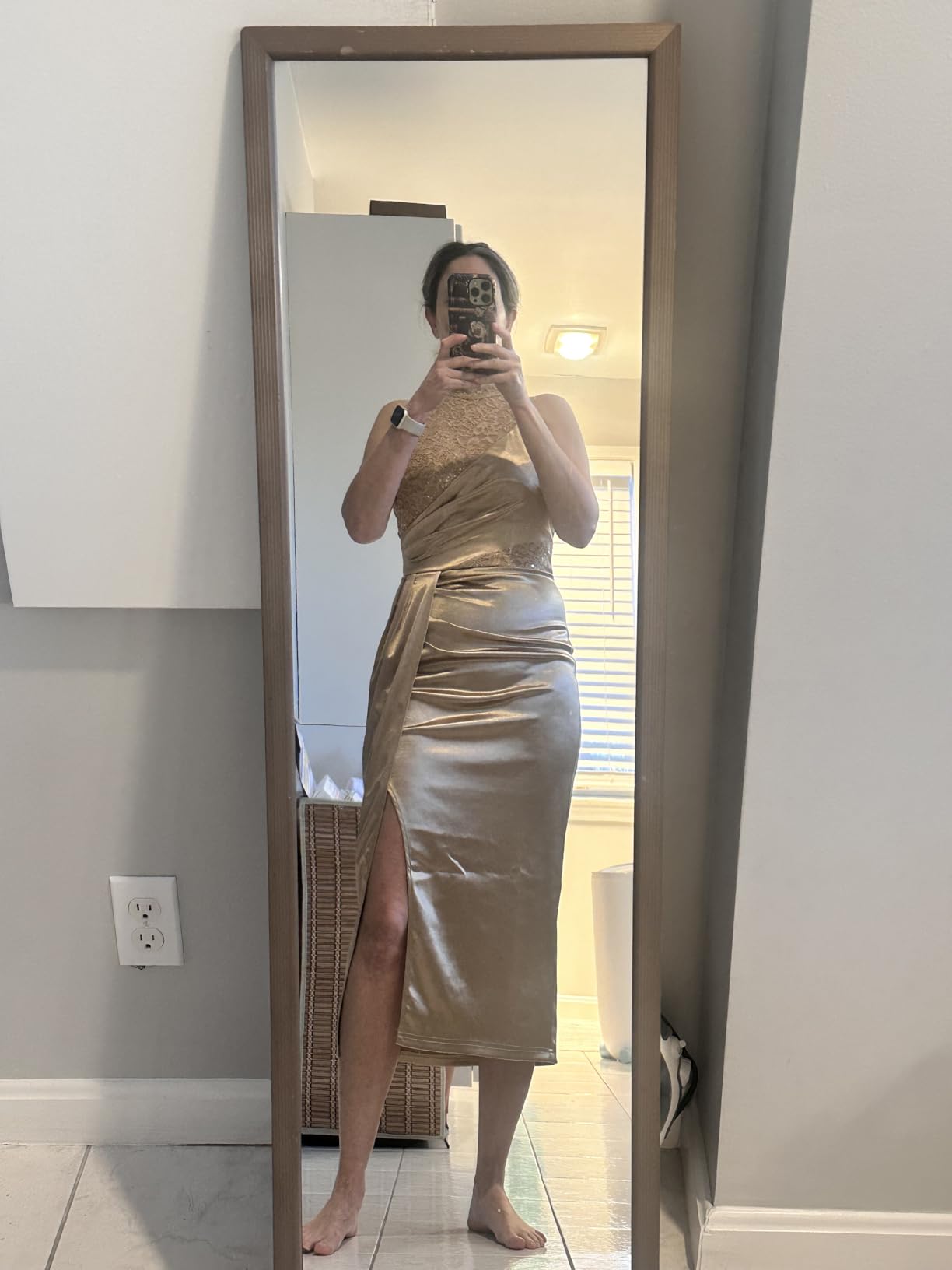 Miusol Women's Sleeveless Sequin Lace Satin Cocktail Party Dress customer photo 2