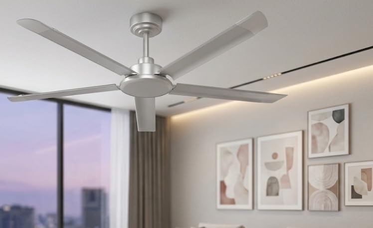 Ohniyou 108'' Industrial Ceiling Fan No Light for Warehouse, Silver customer photo 2