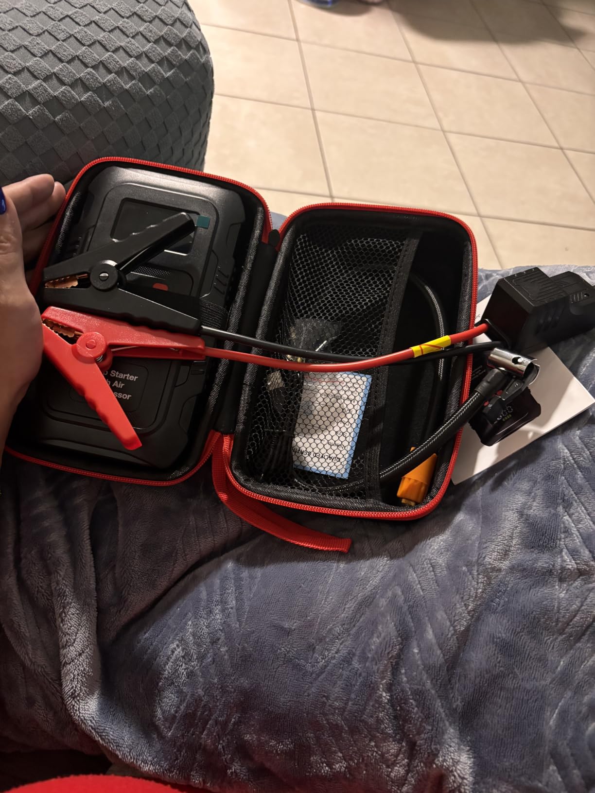 5000A Jump Starter with Air Compressor, Portable Car Battery Jump Starter with 150 PSI Tire Inflator for Up to 10.0L Gas and 8.0L Diesel Engines, 12V Jump Box Battery Charger Booster(Red) customer photo 1