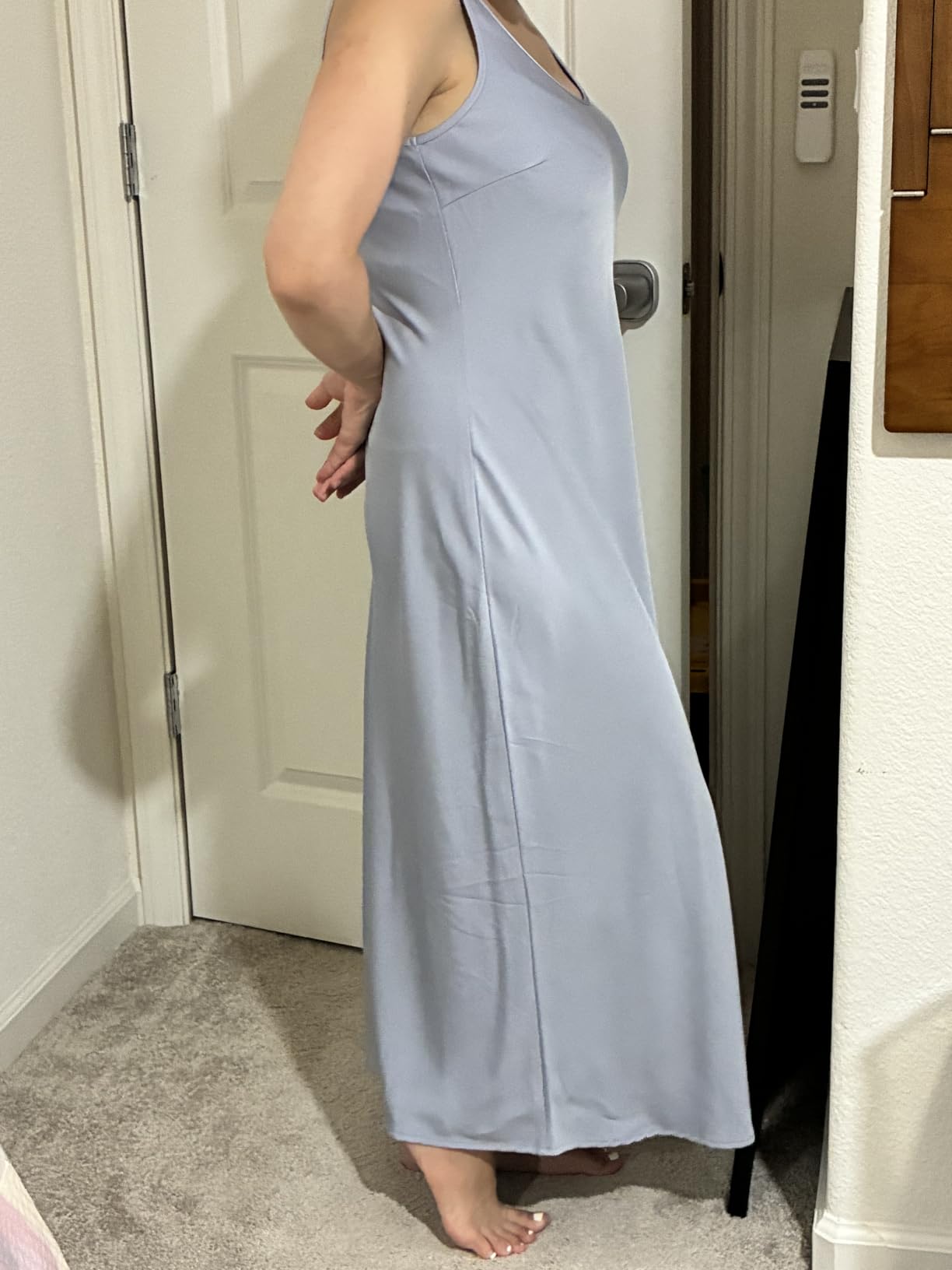 BTFBM Womens Sleeveless Satin Summer Dresses customer photo 1