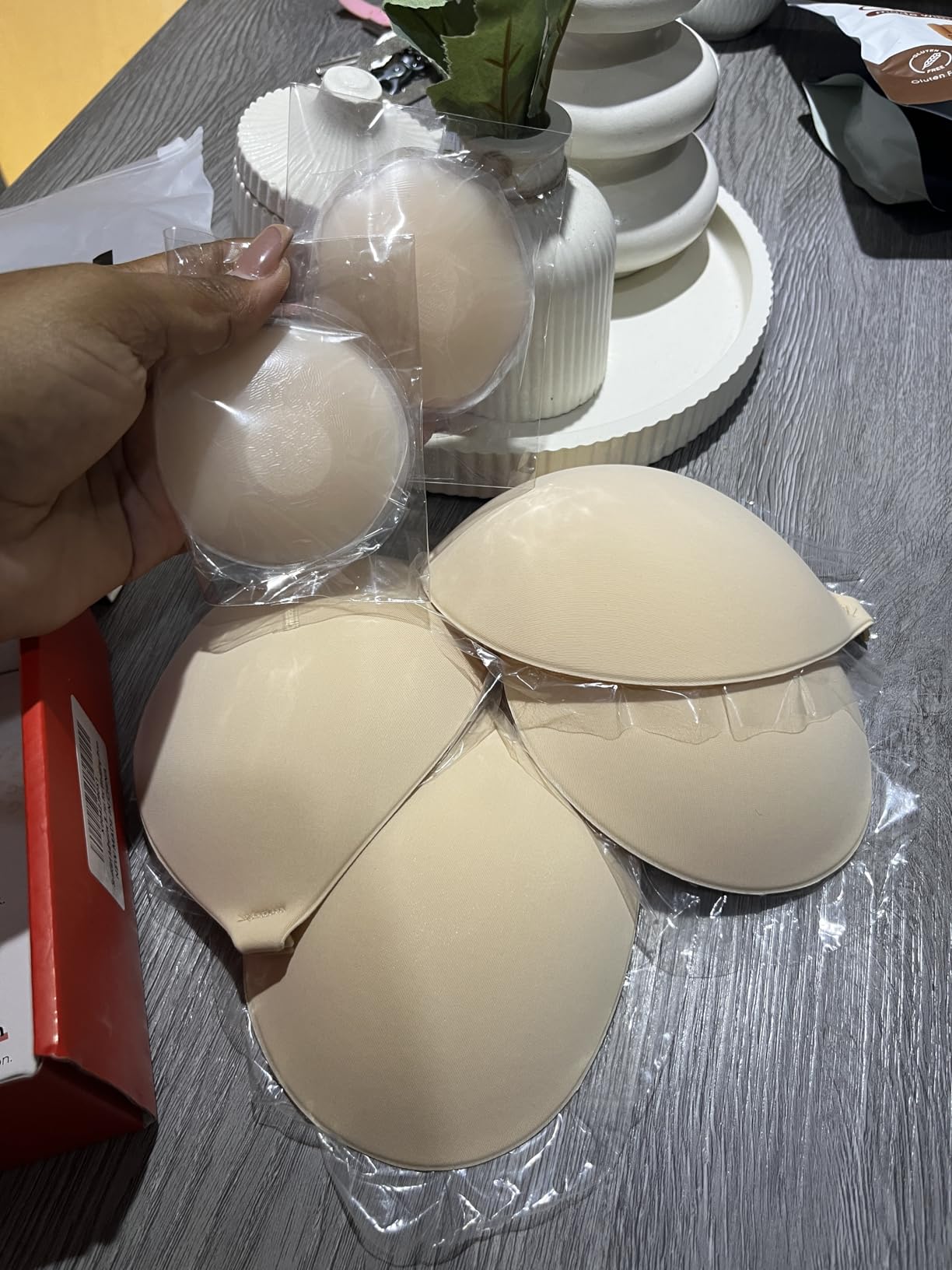 Sticky Bra Push Up - 2 Pairs Backless Strapless Bra Invisible Adhesive Bras for Wedding Prom with Nipple Pasties customer photo 2