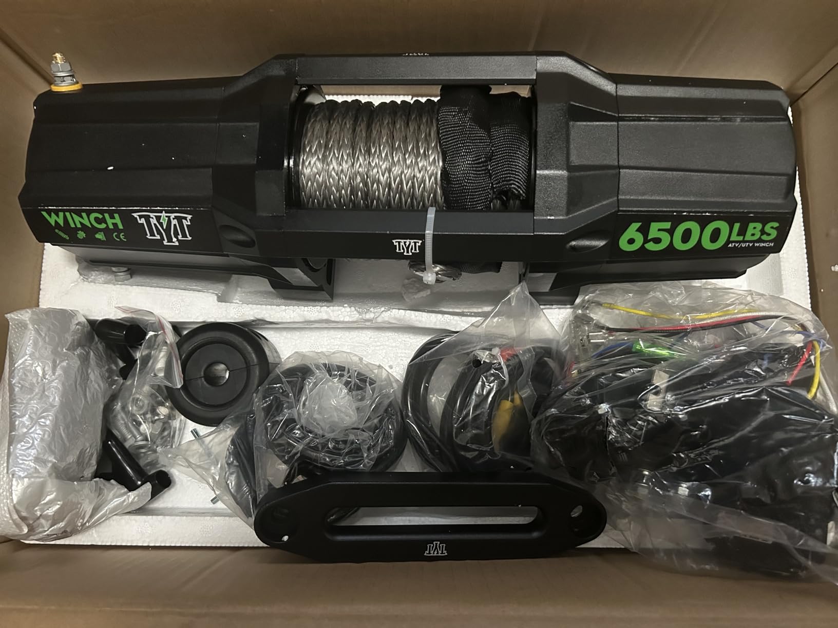 TYT 3000 lb ATV Winch with Wireless Remote and Wired Switch,12V DC Electric Winch Synthetic Winch Rope with Fairlead and Winch Mounting Plate customer photo 1
