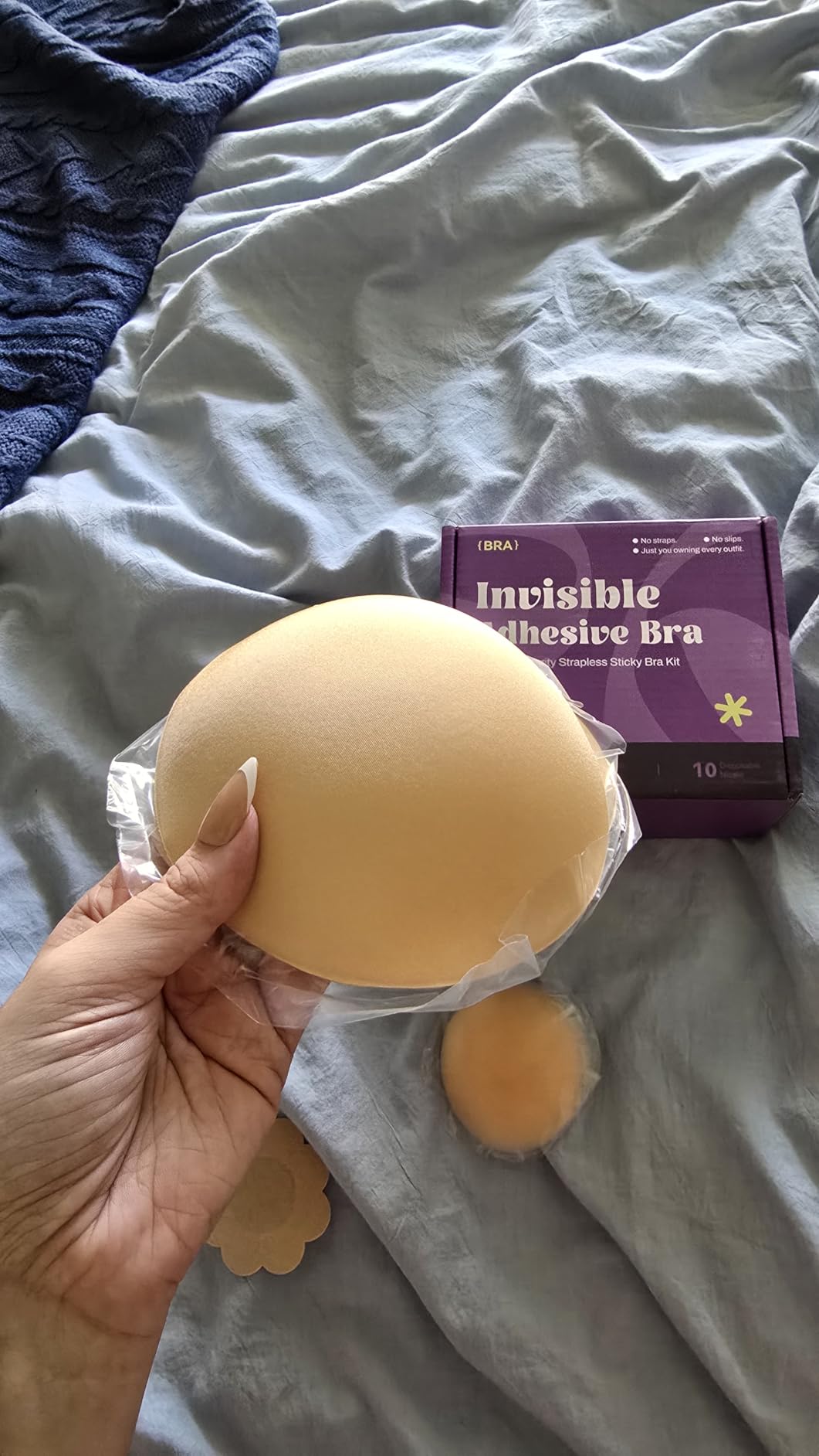 Invisible Strapless Sticky Bra Push up for Women, Ultra Adhesive Bra for Backless Dress, Cleavage Bra Lift Novelty Bras customer photo 1
