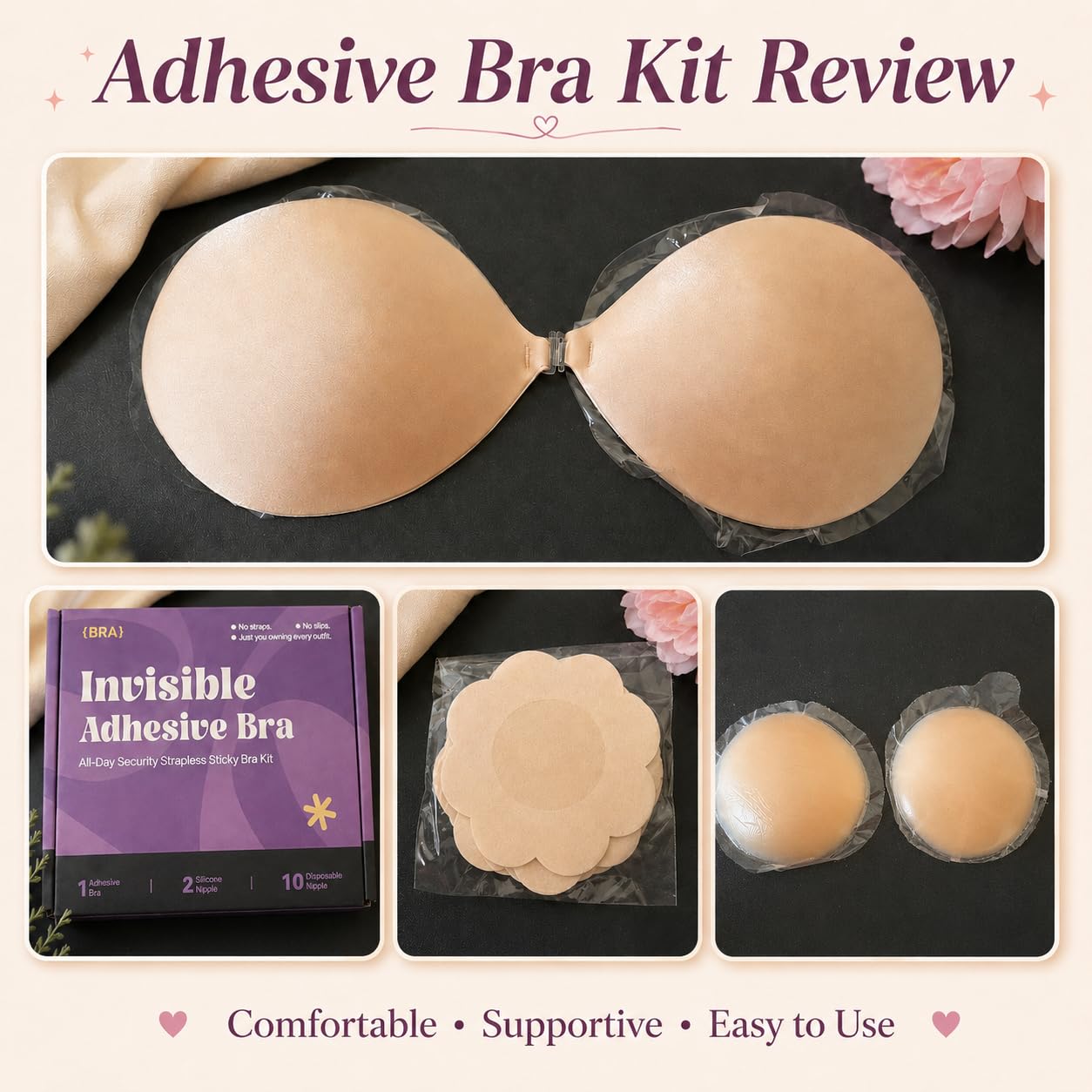 Invisible Strapless Sticky Bra Push up for Women, Ultra Adhesive Bra for Backless Dress, Cleavage Bra Lift Novelty Bras customer photo 1