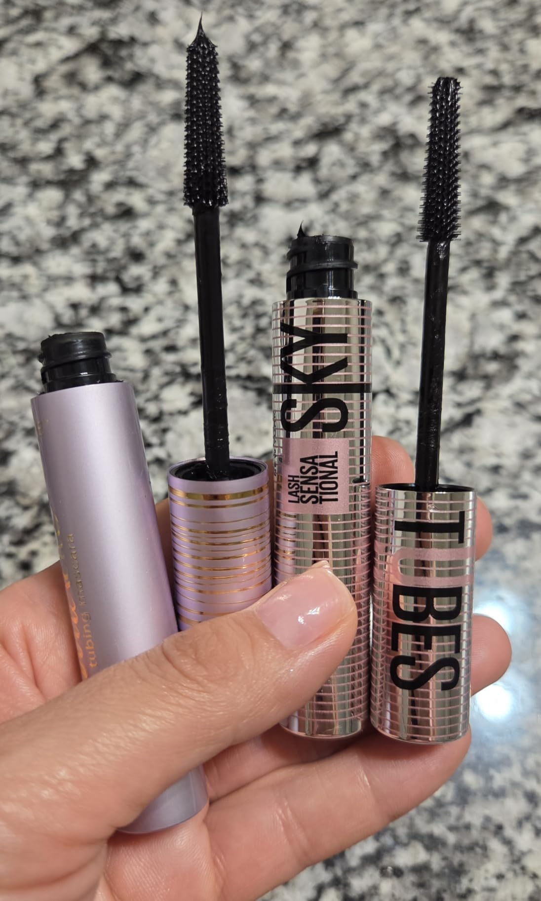 Maybelline Lash Sensational Sky Tubes Tubing Mascara, Extension-Like Lengthening Mascara, 24HR Eye Makeup with Shea Butter & Castor Oil, Very Black, 1 Count customer photo 1