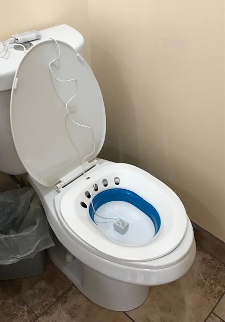 Msiori Electric Sitz Bath for Toilet Seat - Suitable for Pregnant Women and Perineal Care, Hemorrhoids, Sits Bath Kit for Women, Perineal Soaking - Yoni Steam Seat - Collapsible - Navy customer photo 1