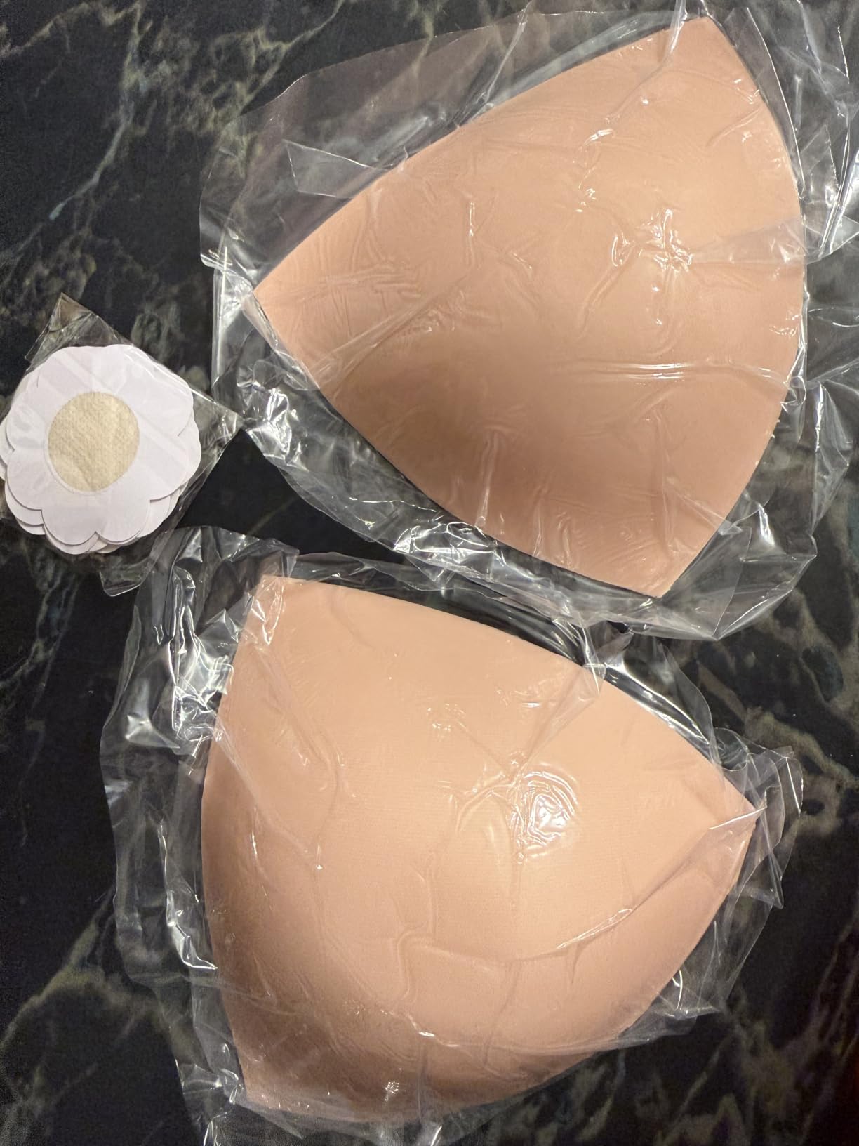 DEPOVOR Double-Sided Adhesive Bra Inserts, Large Size Lightly Padded for D+ Cups, Reusable Lifting Enhancers for Large Busts customer photo 2