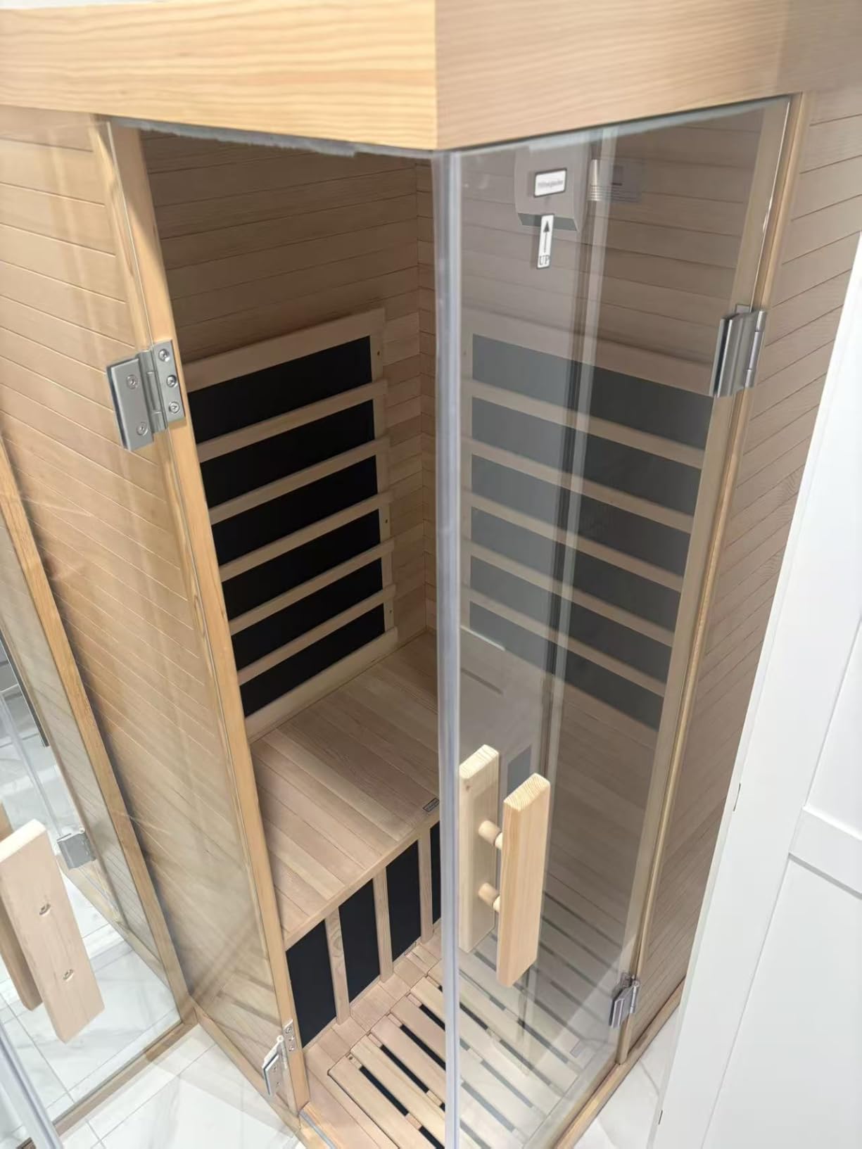 Outdoor Sauna, 4-6 Person Tradition Wood Dry＆Steam Sauna with Sauna Stone, 220V/6KW Electric Heater customer photo 1