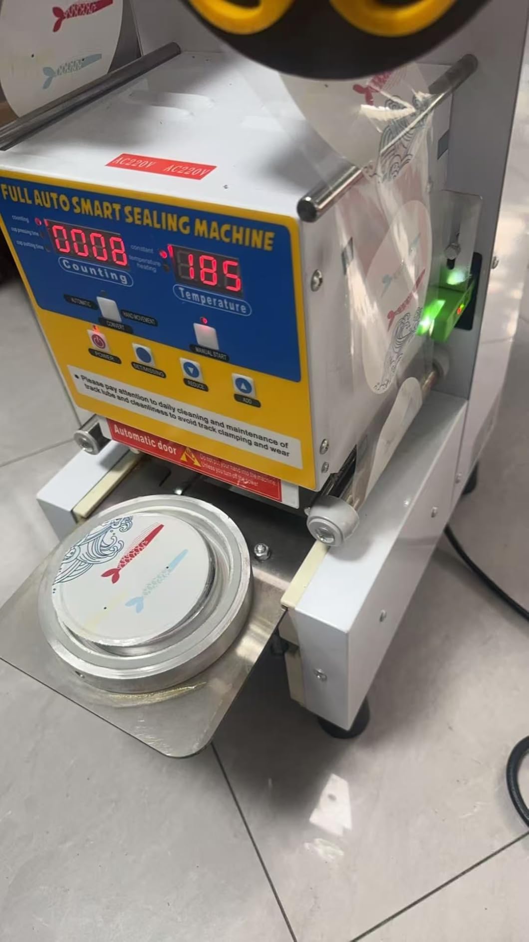 Fully Automatic Cup Sealing Machine, 600Cups/H Cup Sealer Machine customer photo 1