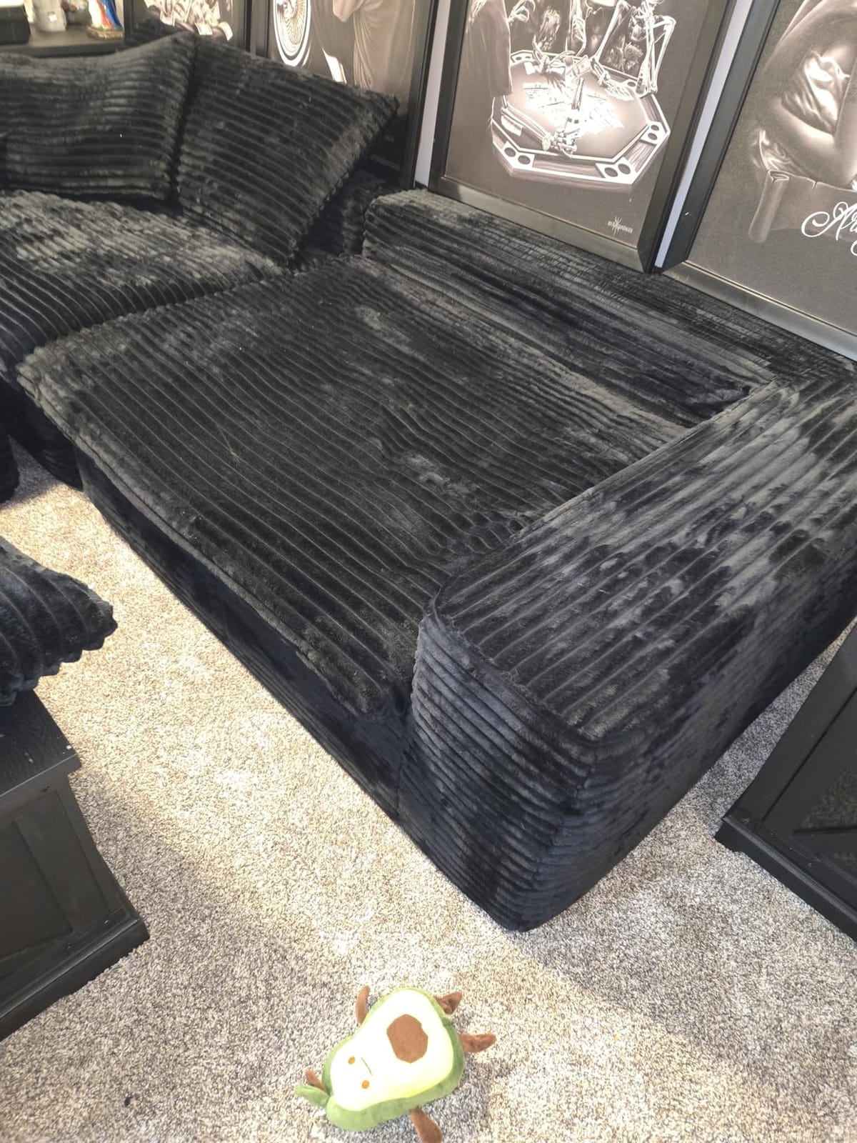 96 inch Boneless Couch, Modular L-Shaped Cloud Sectional Sofa, Black customer photo 2