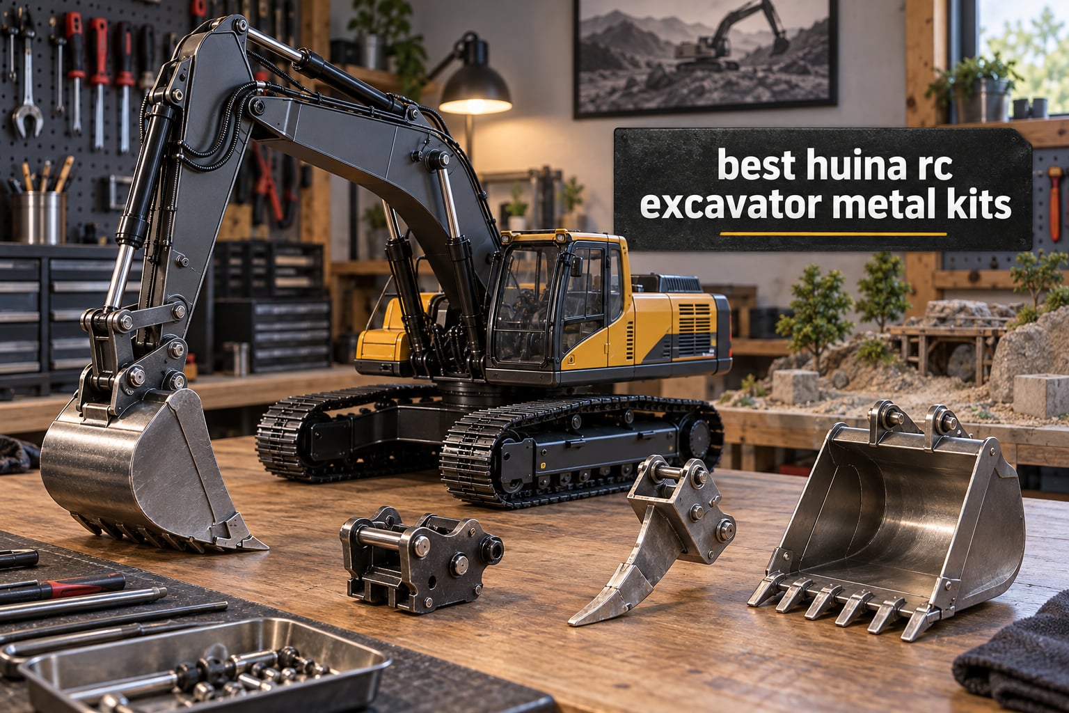 best huina rc excavator metal kits