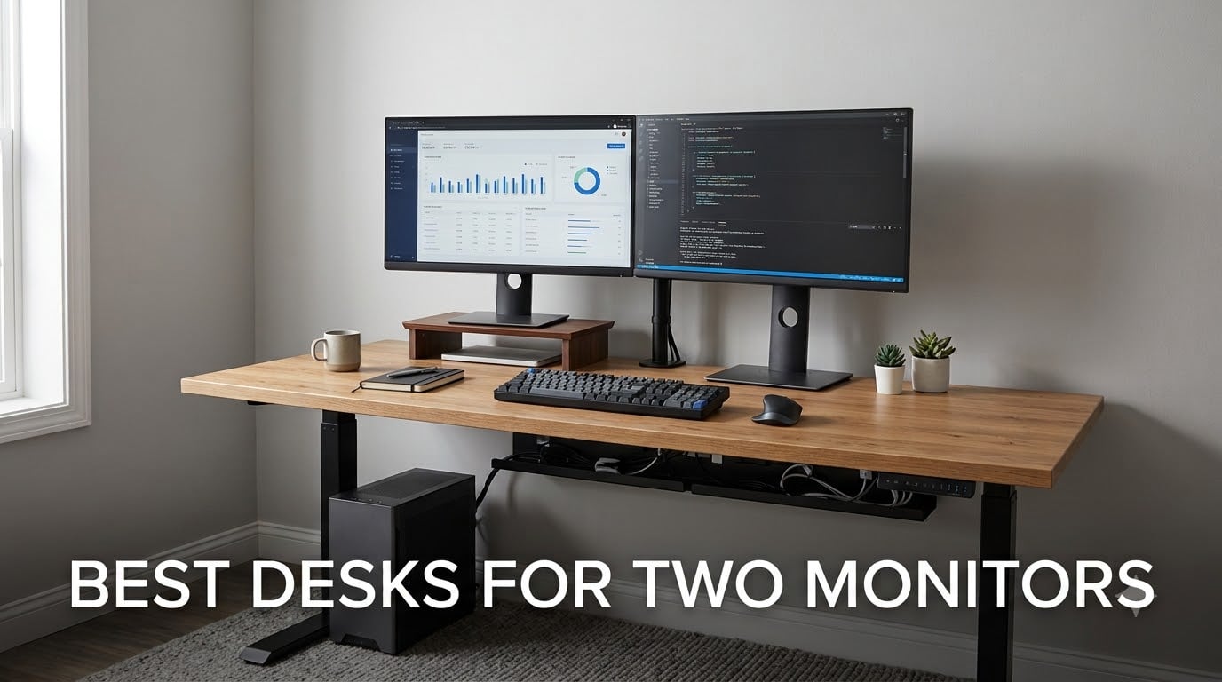 best desks for two monitors